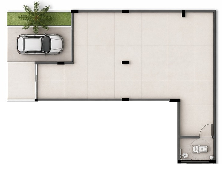 Planta Baixa - Sala Comercial 90 m²